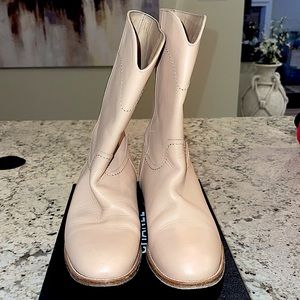 Chanel CC Logo Leather Riding Flat Boots